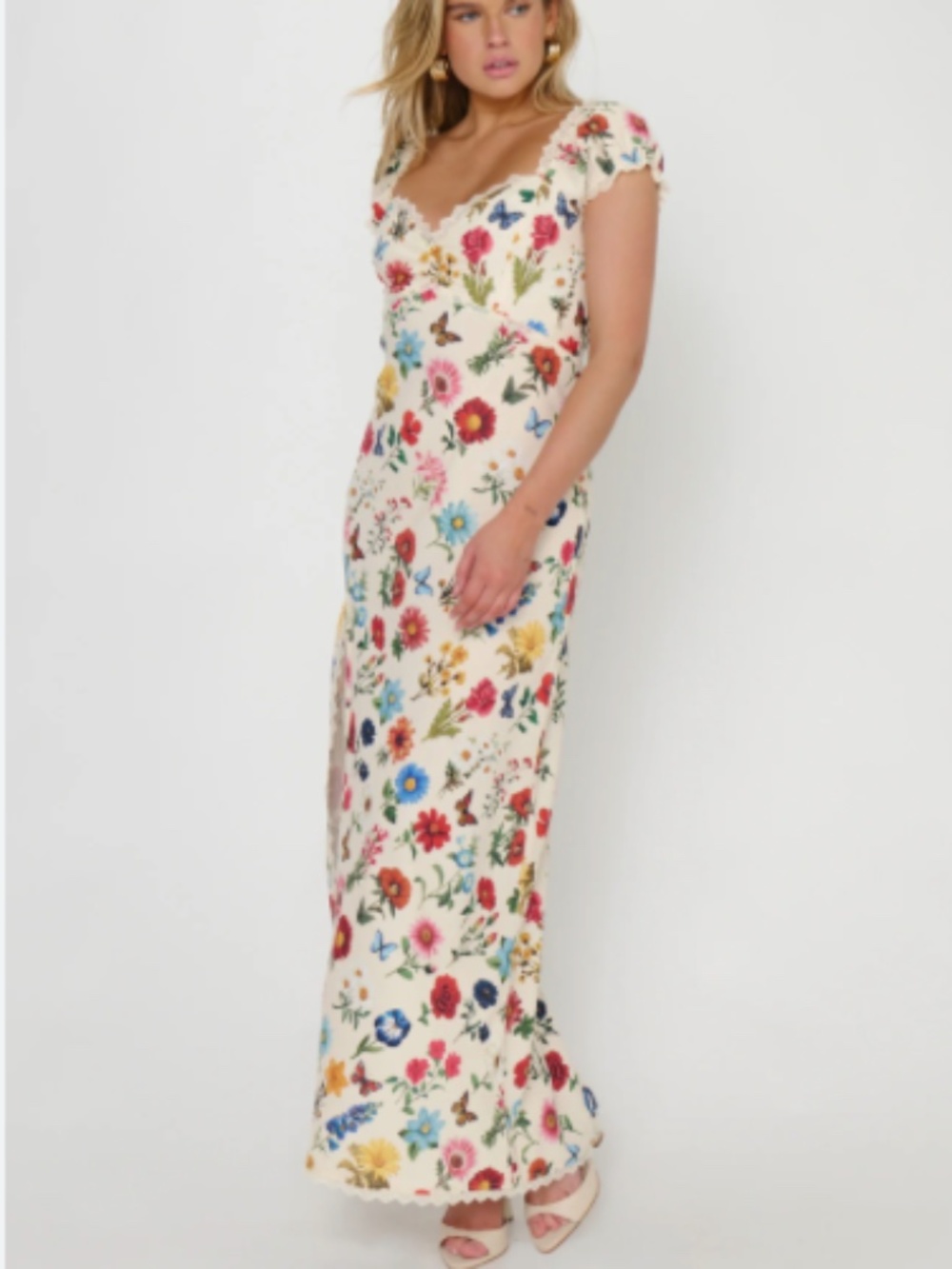 Show Me Your Mumu Nicola Dress Size Large with Butterflies & Wild Flowers